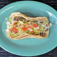 Steak Taco · Corn tortillas, cheese, lettuce, pico de gallo