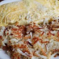 Country Omelet · Bacon, green pepper, tomato, onion and choice of cheese.