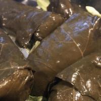 Grape Leaves · Stuffed with rice, onions, mint, and a blend of spices.