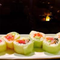 Nr 02 B.A · Salmon, tuna, yellowtail, avocado, and tobiko rolled with soy paper.