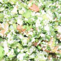 Tabouleh Salad · A combination of finely chopped parsley, mint leaves, onions, tomatoes, and bulgur. Blended ...