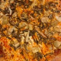 Umami Pizza · mushroom, onion, eggplant, truffle, and parmesan cheese