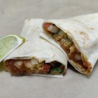 Less Is More Burrito · A small burrito with spicy refried beans, grated sharp cheddar,  Fresh Pico de gallo and dic...