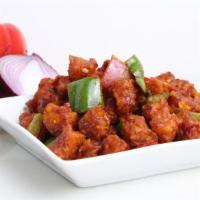 Paneer 65 · Spicy. Cubed paneer, curry leaf, bell pepper, red onion, dry red chili, cumin, mustard seed.