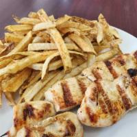 Chicken Skewer Combo · Two chicken skewers served with your choice of side