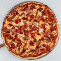 Meat Lovers · Sausage, pepperoni, ham and bacon.