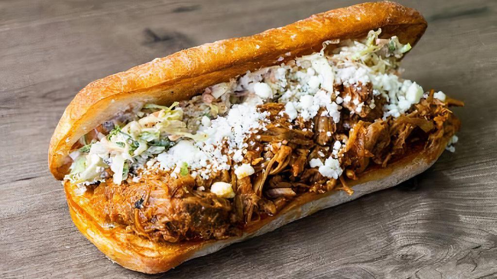 Pulled Pork Sub · Popular: A top-rated menu item. House roasted pork with queso fresco and homemade coleslaw on a ciabatta roll.