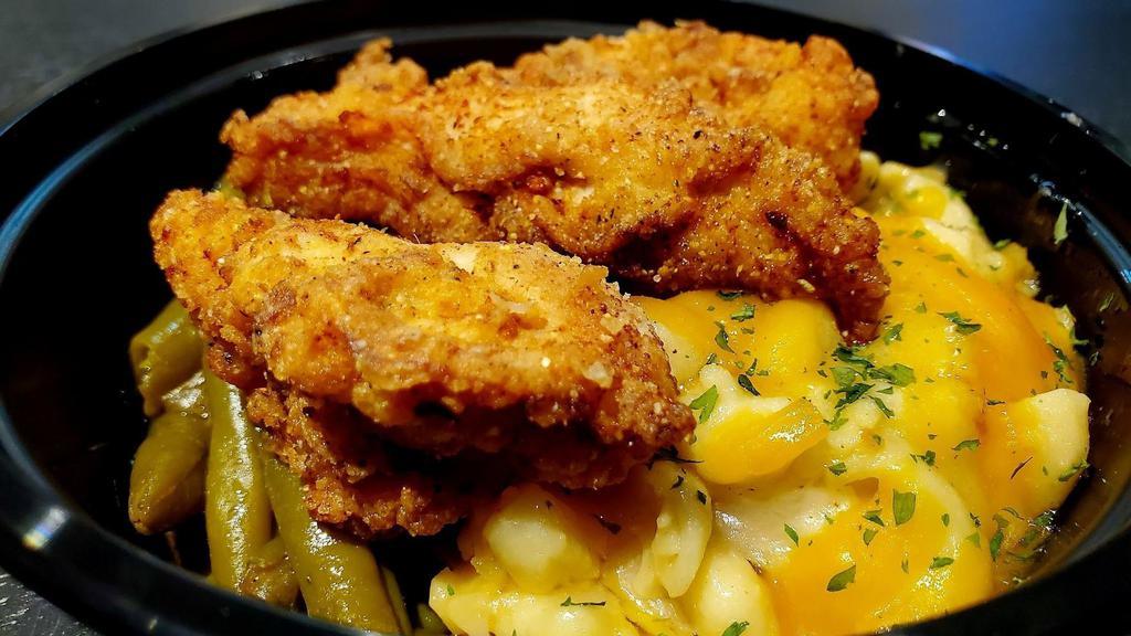 Kids Chicken Tender Bowl · Chicken Tenders and Choice of 2 Sides