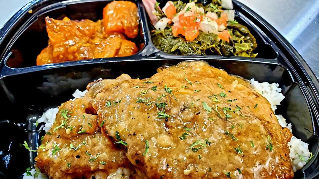 Smothered Pork Chop Dinner · 2-Smothered Pork Chops with Choice of 2 Sides