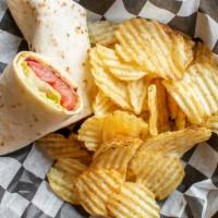 The Blat Wrap · Bacon, lettuce, avocado & tomato rolled in a tortilla .  Great for a summer treat!