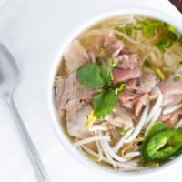 Pho Tai Nam Gua · Rice stick soup with light-cooked beef and beef brisket