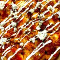 Buffalo Chicken · *Spicy Buffalo sauce, Blu cheese and  a drizzle of ranch dressing.