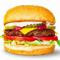 Cheese Burger · Includes Sesame bun,  4oz Beef Patty and American Cheese. (Add your favorite toppings below)