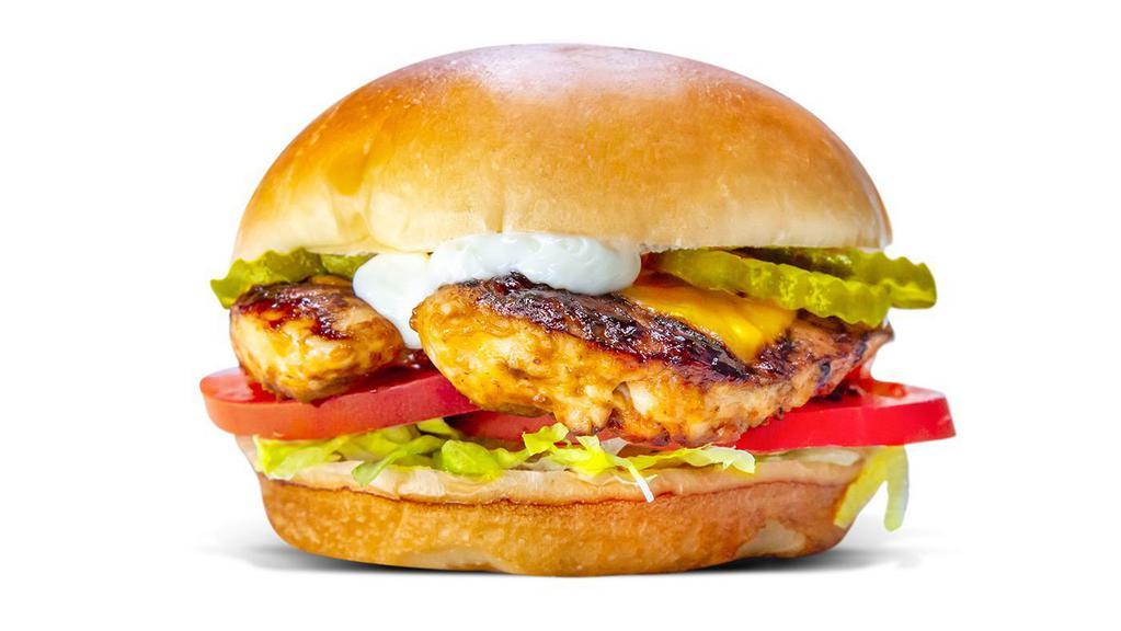 Grilled Chicken Burger With Cheese · Includes Brioche Bun, Grilled Chicken and American Cheese. (Add your favorite toppings below)