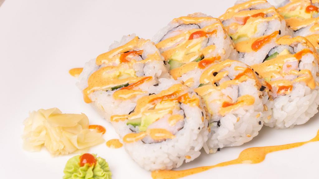 Spicy Shrimp Roll · Shrimp + Avocado + Cucumber + Spicy Mayo