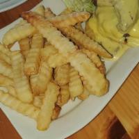 French Fries · Add golden fried crinkle cut fries or loaded with bacon 8 spicy nacho cheese for an addition...
