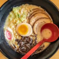 Tonkotsu Ramen · Pork bone soup, egg noodle, topping with berkshire pork-belly, soft boiled egg, scallions, s...