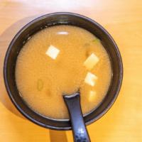 Miso Soup · Wakame, soft tofu, scallion.