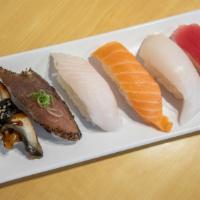 Nigiri Dinner (14) · 6pcs california roll, 2pcs tuna nigiri, 2 pcs salmon nigiri, 2 pcs super white tuna nigiri, ...