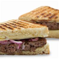 Patty Melt Burger · Grilled onion, Swiss cheese, mayo, texas toast.