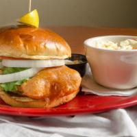 Fish Sandwich · Atlantic cod dipped in our signature batter and fried until golden brown and served on a bri...