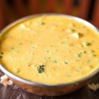 Mutter Paneer · Gluten free. Nuts included. Combination of peas and cheese cooked in a rich creamy sauce.