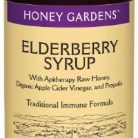 Honey Gardens: Elderberry Syrup - 48 Servings 8 Oz · Elderberry liquid syrup with raw honey, organic apple cider vinegar and propoli.