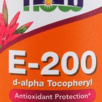 Now: E-200 100 Softgels · Vitamin E plant derived 200IU.