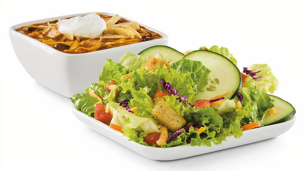 Soup & Salad Combo · A bowl of soup and a house salad with choice of dressing or traditional Caesar salad..