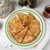 Scallion Pancake · green scallion pancake.  Vegetarian