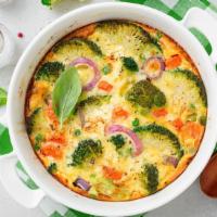 Vegetarian Omelette · Delicious Breakfast Omelette prepared using 3 eggs, Onion, tomato, mushroom and green pepper...