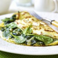 Spinach Omelette · Delicious Breakfast Omelette prepared using 3 eggs, fresh spinach, onion, and tomato. Served...