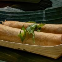 Veggie Lumpia (2) · Deep fried veggie spring rolls.