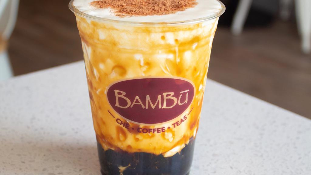 Brown Sugar Milk Tea With Cheese Foam · Adding Boba is recommended