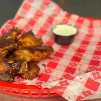 6 Joe'S Famous Wings · 6 of Joe's Famous Spicy BBQ or Hot, served with ranch or bleu cheese.