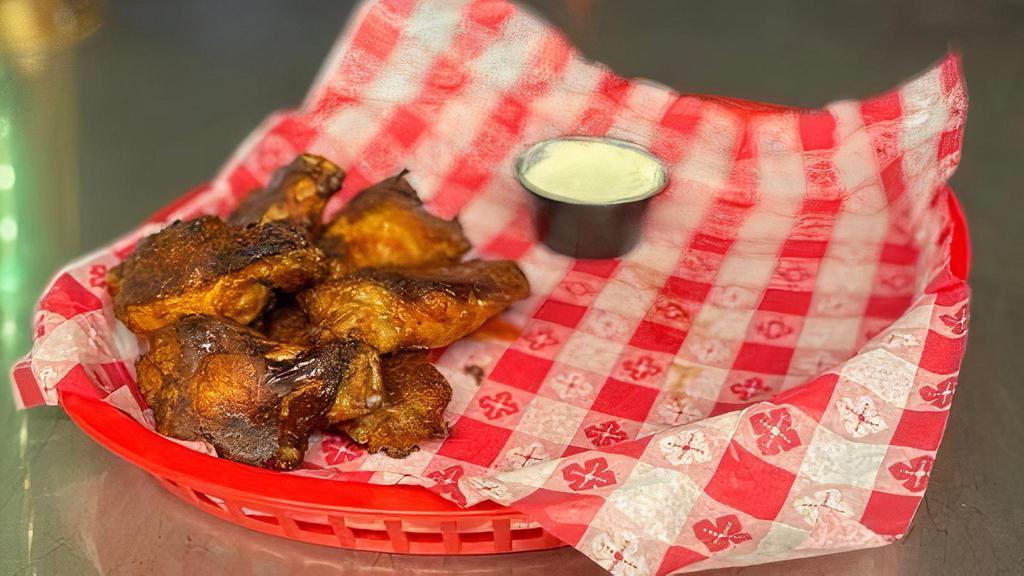 6 Joe'S Famous Wings · 6 of Joe's Famous Spicy BBQ or Hot, served with ranch or bleu cheese.