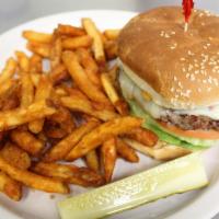 Cousins Burger (1/2 Lb) · Beef patty with bacon, lettuce, tomato, onion, avocado, pepper jack cheese and chipotle mayo.