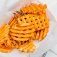 Waffle Fries · premium waffle cut fries fried to perfection