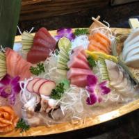 Sashimi Dinner For Two · 30 pieces of sashimi. Served with two sides.

Thoroughly cooking meats, poultry, seafood, sh...