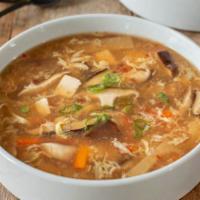 Hot & Sour Soup · With saltine crackers.