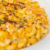 Buddy'S Mac & Cheese · Elbow pasta with mozzarella and cheddar cheese blend topped with Parmesan cheese and panko c...