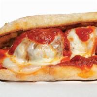 Meatball Hoagie · Buddy’s homestyle meatballs topped with melted provolone cheese and marinara sauce served on...