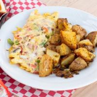 Create Your Own Omelet · cheese, ground beef, sausage, tomato, onion, bacon, mushrooms, bell pepper, ham, jalapenos, ...