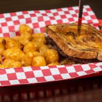 Patty Melt · Grilled patty with melted cheese and grilled onions on rye.