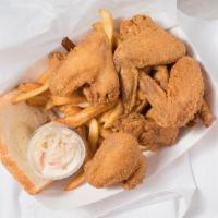 6Pc Whole Wing Dinner · served with fries, bread and coleslaw.