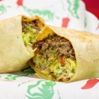 Burrito Supreme · With lettuce, guacamole, pico de gallo, sour cream and cheese.