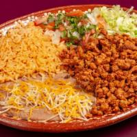 #14 Adobada Plate · Served with rice and beans.