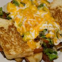 Vegetable Sandwich · grilled and seasoned american fries with grilled veggies, all topped with melted cheese and ...
