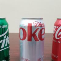 Can Sodas · Sprite, coke, diet coke.
