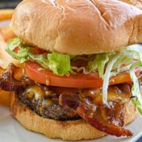 Bacon & Cheddar Burger · Fresh Burger Pattie, Cheddar Cheese & Bacon Strips